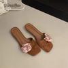 Fashion Summer Footwear Open Toe Women's Flower Slippers Fashion Ladies Outdoor Concise Beach Vacation Slides Sandalias De Mujer Size 35
