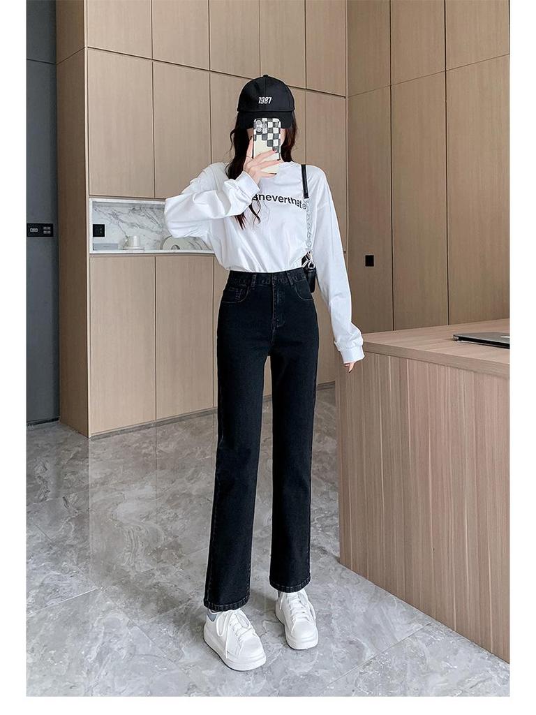 Women's Extra Large Wide Leg Pants, High Elasticity, 300-350 Jin, Plus Size, Spring/Autumn, Straight Leg.
