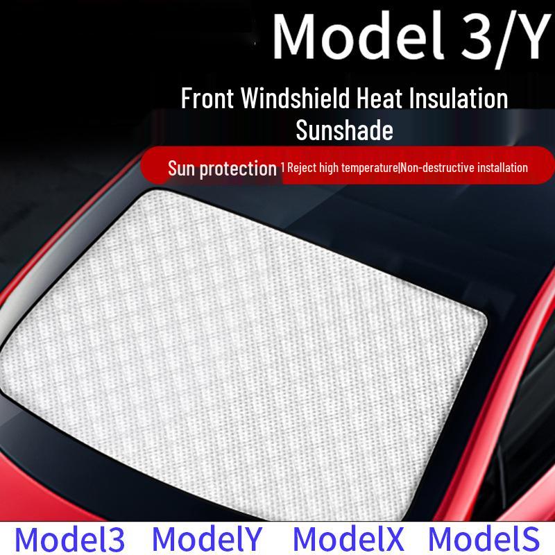 Tesla Model Y/3 Front Windshield Six-Layer Sunshade: Enhanced Heat Insulation & Sun Protection Accessories
