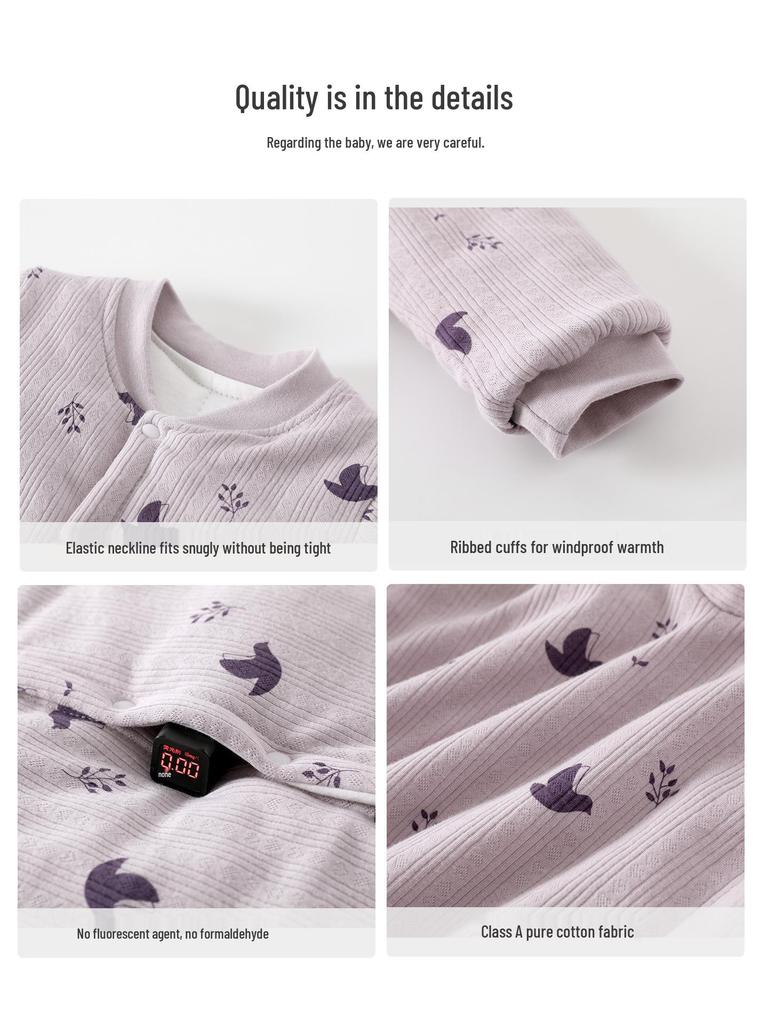 Unisex A-Class Pure Cotton Quilted Newborn Jumpsuit - Winter Thickened 120g Baby Wear
