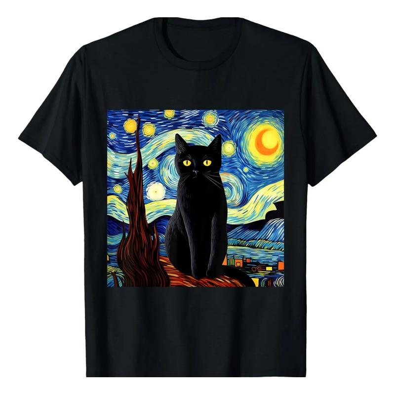 Arte Divertido Artista De Pintura De Gatos Negros Van Gogh S S