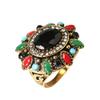 Crystal Rings for Women Vintage Flower Rings Gold Color Punk Rock Party Gift Ring