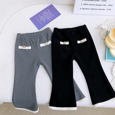 New Style Fleece-Lined Winter Leggings for Girls - Warm, Casual Long Pants WE576