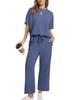 2025 New Summer Women's Casual Set: Short-Sleeve Top & Wide-Leg Pants
