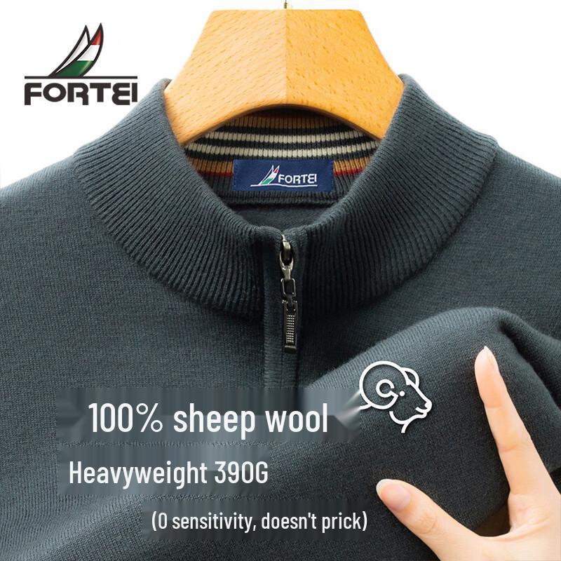 

Futhing Men s 100% Merino Wool Stand Collar Pullover Sweater 50
