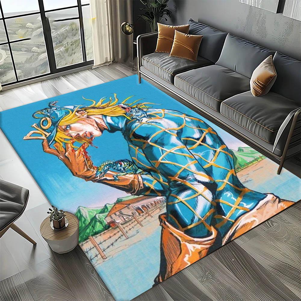 Cartoon J-JoJo B-Bizarre Anime Adventure Carpet Rug Art for Room Decor Home Bedroom Sofa Gift Kids Area Rug Non-slip Floor Mat