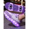 Popular High-style Roller Skates for Boys and Girls, Rechargeable Shiny Roller Shoes for Students with Four Wheels and Switches