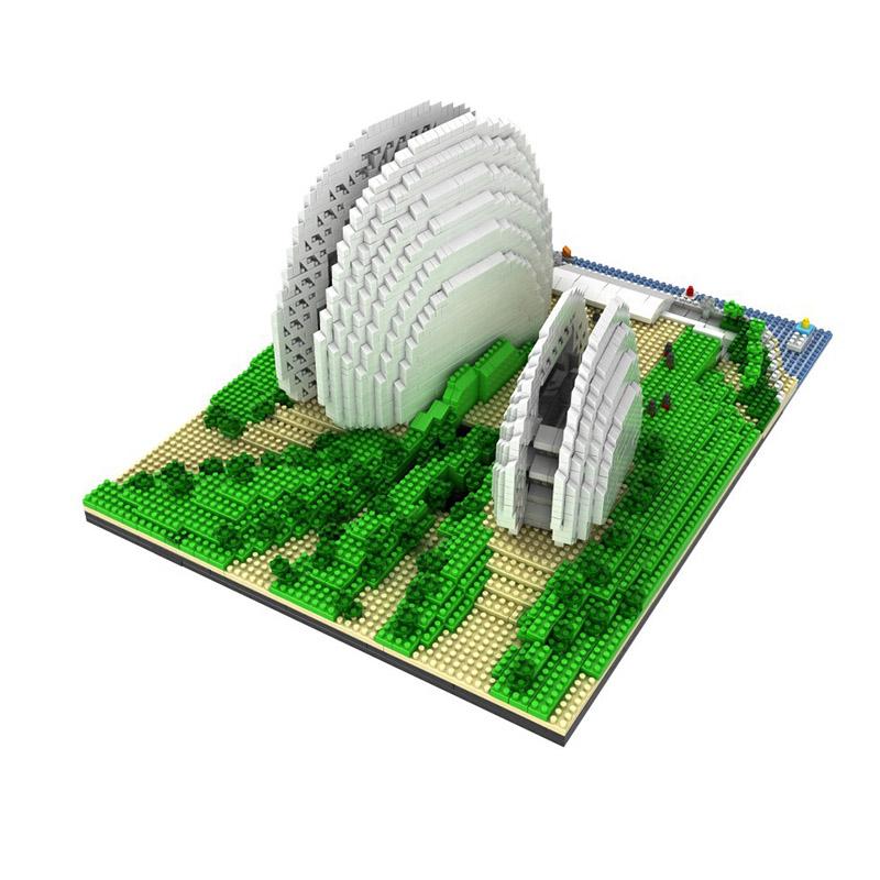 Diamond Architecture Model Building Blocks Taj Mahal Sydney Opera House India Chinese Micro Construction toys