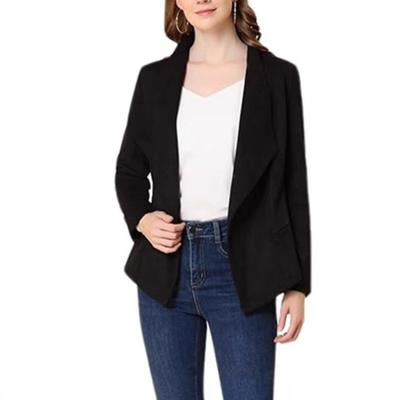 Nuova Moda Autunnale e Casual Giacca Corta a Revers a Manica Lunga per Donna