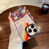 Rainbow Floral Oil Painting Clear TPU Phone Case For IPhone 15 14 13 12 11 Pro Max X XR XS 8 7 Plus, Shockproof Protective Cover