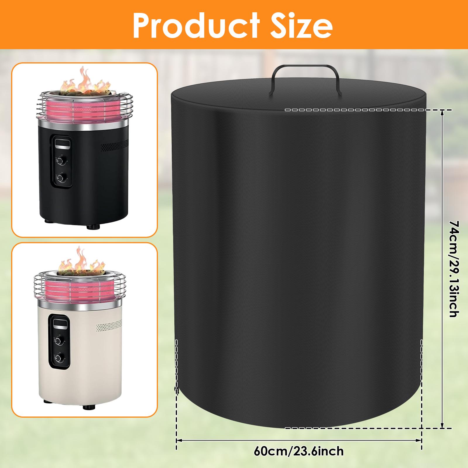 

Fire Pit Dust Cover Oxford Fire Pit Drawstring Cover with PVC Backing & Handle Patio Bonfire Waterproof Cover for Winter Storage