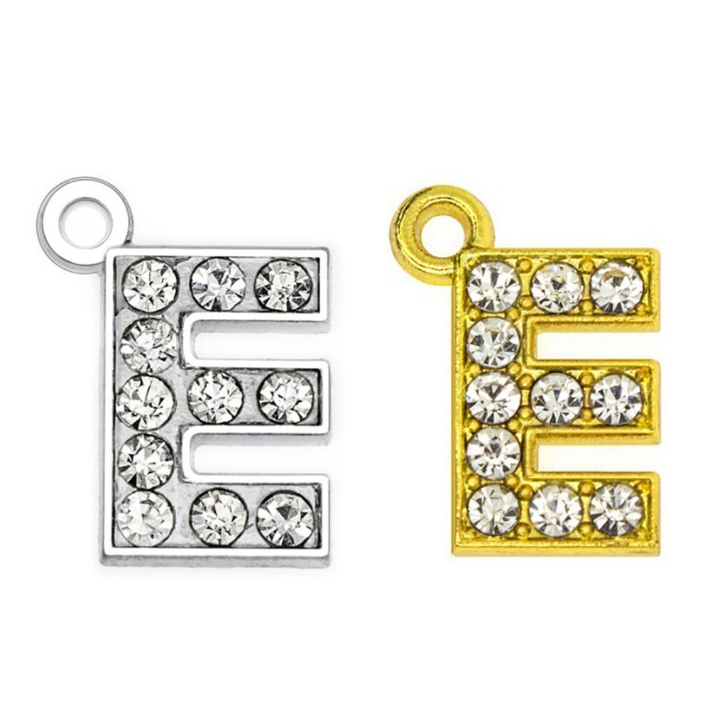 Fashionable Sparkling Stylish Rhinestones Letter Charm Set of 26 Gold Tone Letter Pendants Portable for Jewelry Making