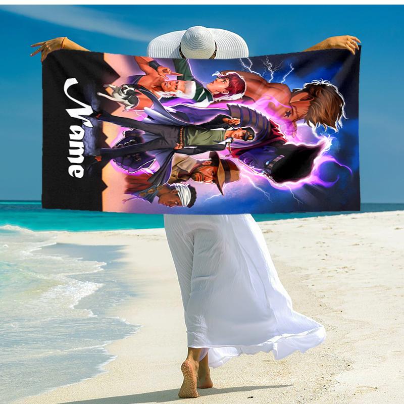 Personalisierte, maßgeschneiderte Strandhandtuch-Muster mit JoJo's Bizarre Adventure - weich, saugfähig, schnelltrocknend, perfekt für Schwimmen, Camping & Baden