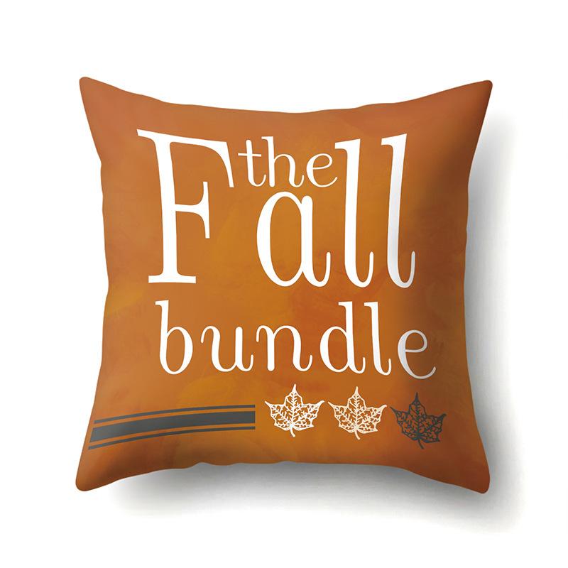 Thanksgiving Pillowcase Blessing Maple Leaf Pumpkin Sofa Cushion Cover Office Home Living Room Pillowcase