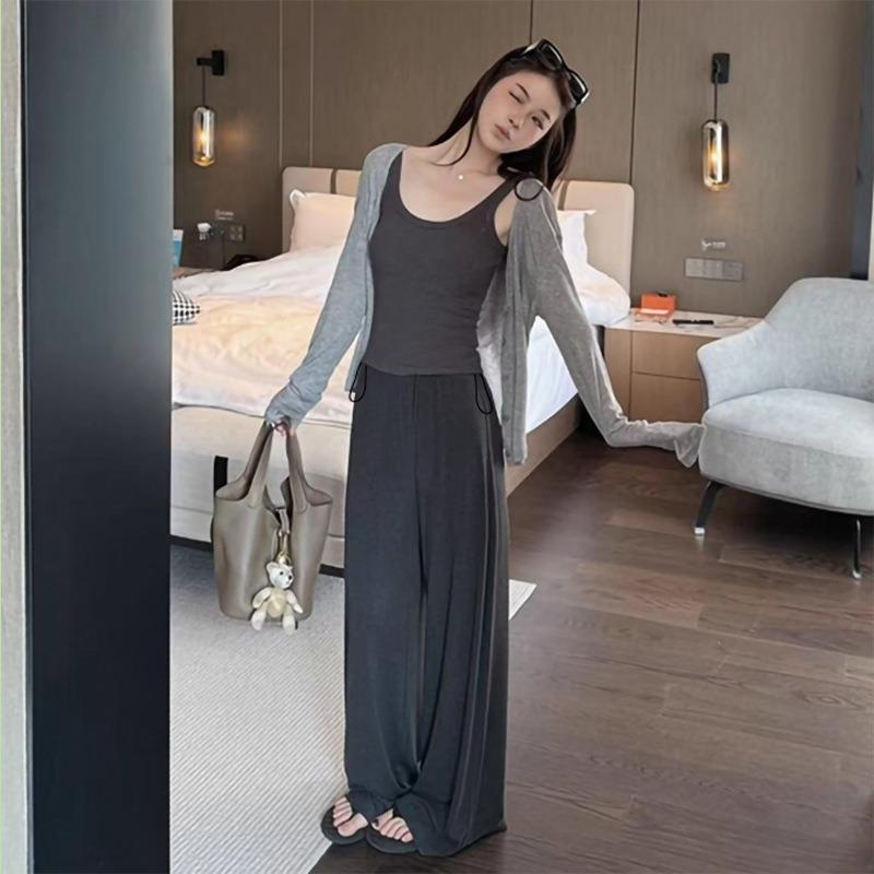 Maternity Casual Pants Glutinous Rice Pants Grandma Pants Loose Wide-leg Pants Drape No Support Casual Outerwear Straight Pants