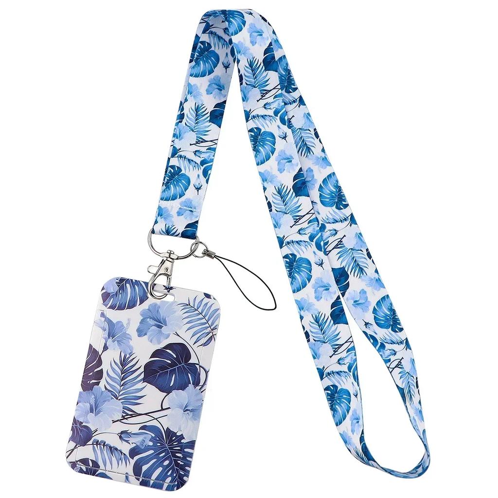 Grüne Pflanze Einfacher Frischer Stil Grüne Blätter Nackenband Ausweishalter Fitnessstudio Handy-Riemen Ausweishalter DIY Aufhängeseil Lanyard