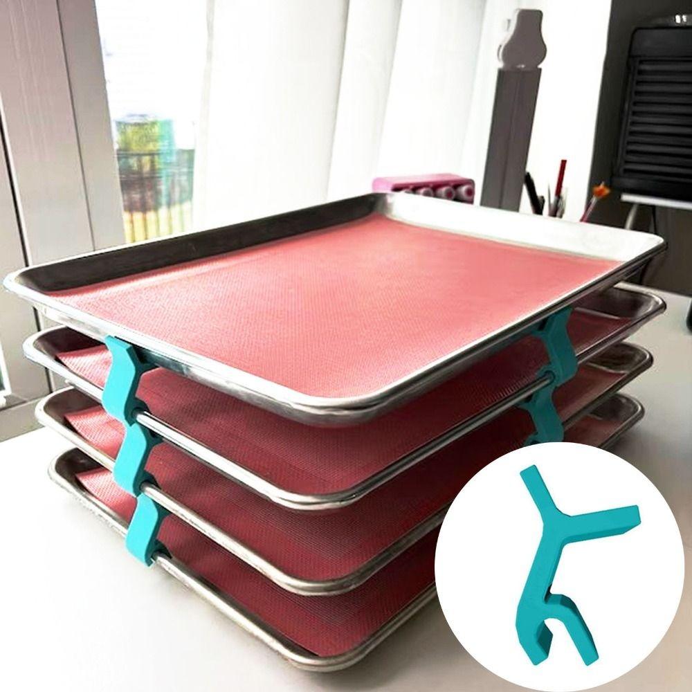 Plastic Trays Stacking Holder Space-Saving Pallet Clamp Refrigerator Tray Clamp  for Home Kitchen