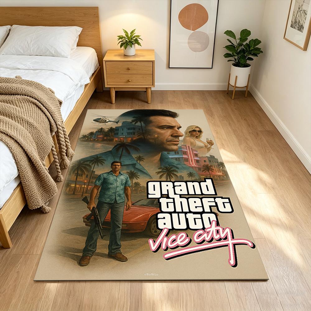 Gta Area Rug Suitable for Foyer Game Room Dormitory Decorate Room Anti-slip Rug Decorate Offices Wedding Party Gift
