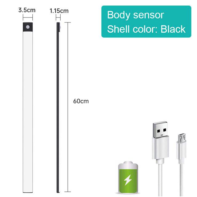

Светодиодный датчик движения Беспроводной светодиодный ночник USB Аккумуляторный ночник Шкаф Гардеробная лампа Под подсветкой