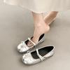 French Retro Ballet Style Flat Bottom Shallow Mouth Single Shoes Women's 2025 New Summer One-pedal Bow Mary Jane Shoes