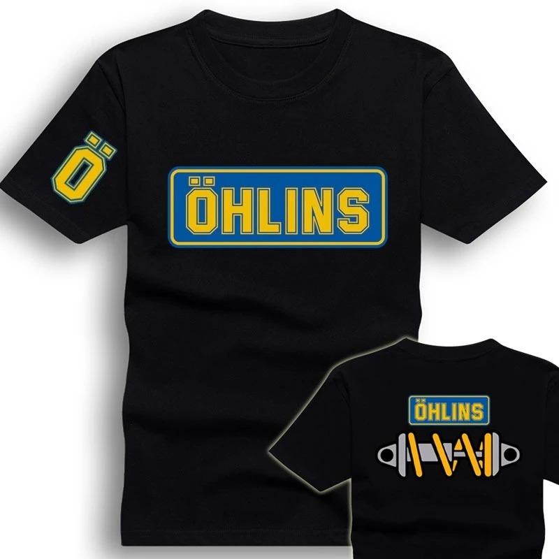 Desktop_T-shirt Fantastica Uomo Ohlins Sospensione Ammortizzatore Auto Moto Sport Corsa T-shirt Estiva Casual Oversize da Uomo Manica Corta