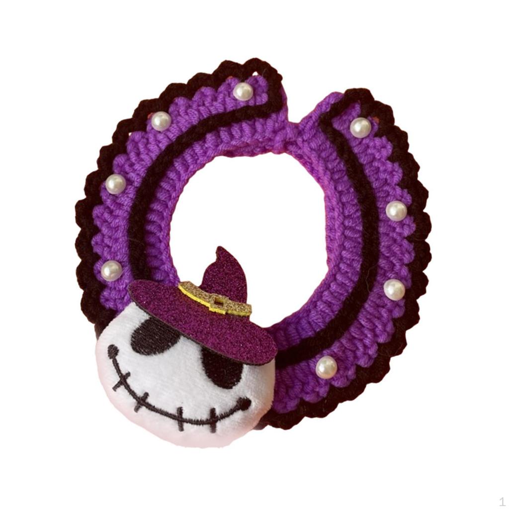 Halloween Cat Collar Dog Collar,Comfortable for Dogs Cats,Soft,Cute,Hand Woven Knitted Party