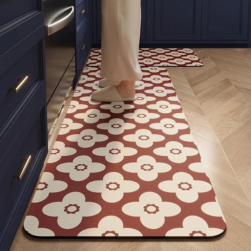 Kitchen Carpet PVC Leather Waterproof Oil-proof Anti-slip Floor Mat Non-slip Area Long Rug Home Decoration Alfombras De Cocina