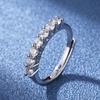 Women's S925 Sterling Silver Plated Moissanite Seven Princesses Ring