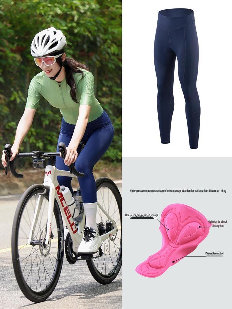 XINTOWN Damen-Radhose, Polyester-Baumwolle, lang, für Sommer, Frühling und Herbst, geeignet für Mountainbiken und Rennradfahren.