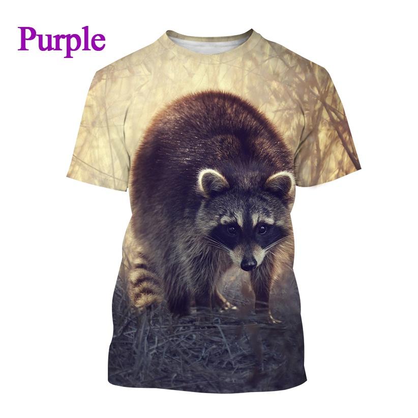 Newest Raccoon 3D T-shirt Fashion Funny Animal Printing Casual T-shirt Unisex Round Neck Hip-hop Harajuku T-shirt