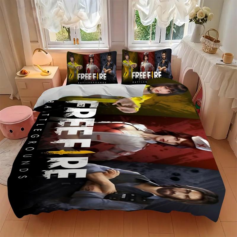 Free Fire Urban Battle Printed 3pcs Bedding Set Soft Microfiber 1 Duvet Cover And 2 Pillowcases Home Bedroom Decor Xmas Gift K1785