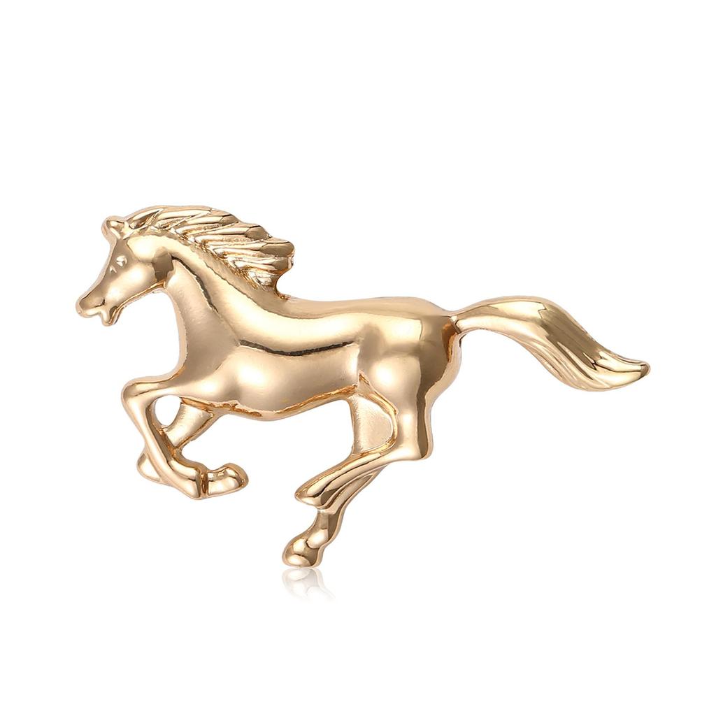 Retro Zodiac Galloping Horse Brooch: Three-Color Enamel Pin Accessory for Men