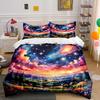 Colorful Dreamy Sky Countryside Bedding Set For Kids Luxury Gift 3Pcs Digital Print Comforter Set Soft Comfortable Breathable