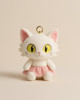 12cm Cute Little Pendant Plush Toy Doll White Cat Backpack Bag Ornaments Key Chain Doll