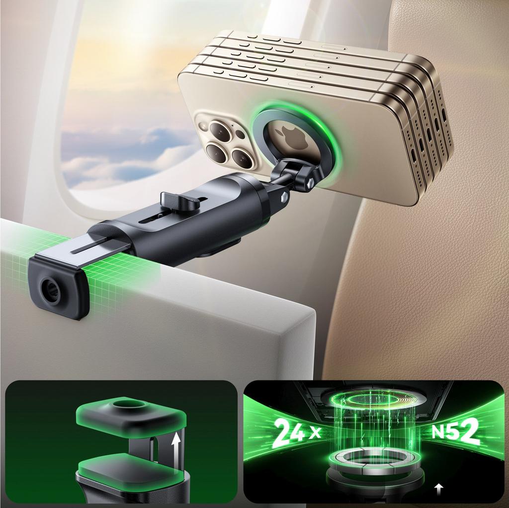 Selfie Stick Kij Do Zdjęć Z Uchwytem Pilotem Bluetooth MagSafe - Czarny