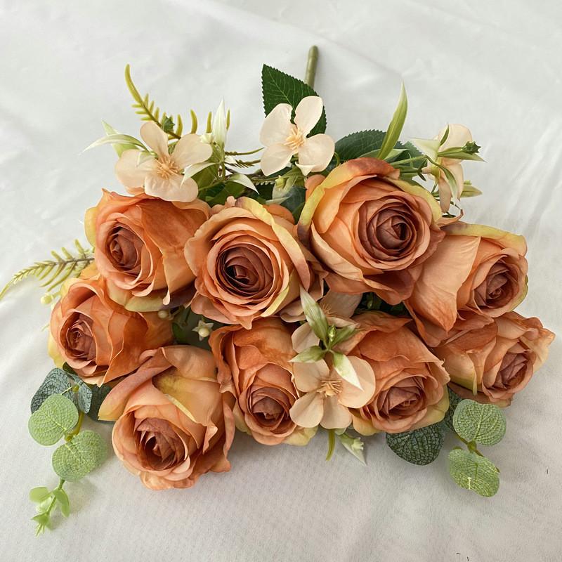 Wedding Rose Bridal Bouquet Artificial Flower For Home Decor And Photography Props
