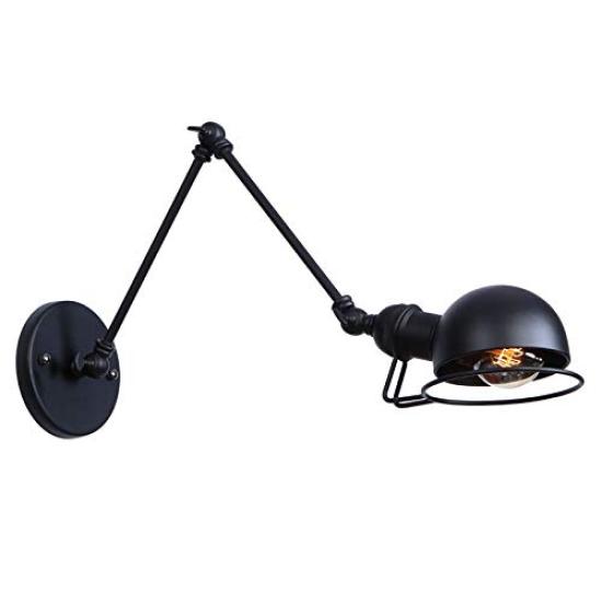 Senkazari Bracket Light, Arm-Mounted Wall Light, Antique Style, Nordic Retro, E26 Base, Adjustable Angle, Rotatable, Ideal for Interior Decor, Cafes,