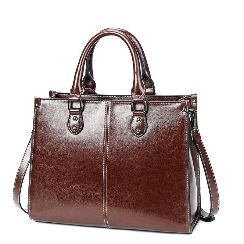 Woman New Style PU Europe And America Oil Wax Top-grade Inclined Shoulder Bag Single Shoulder Bag Handbag Woman New Style PU Europe And America Oil Wax Top-grade Inclined Shoulder Bag Single Shoulder Bag Handbag