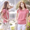 New Solid Color Loose Large Size Top Round Neck Short Sleeve Women's T-shirt Summer Bottoming Shirt