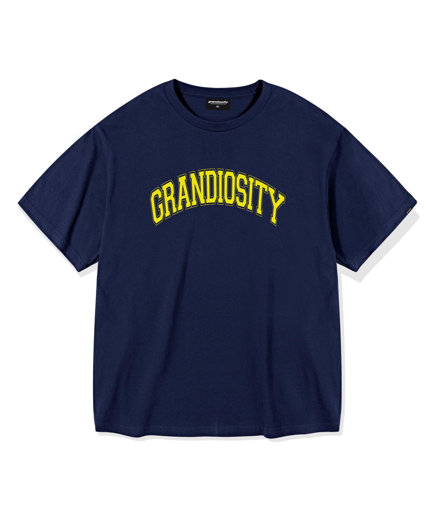 Grandiosity Arch Logo Oversized Short Sleeve T-Shirt (Navy) Free