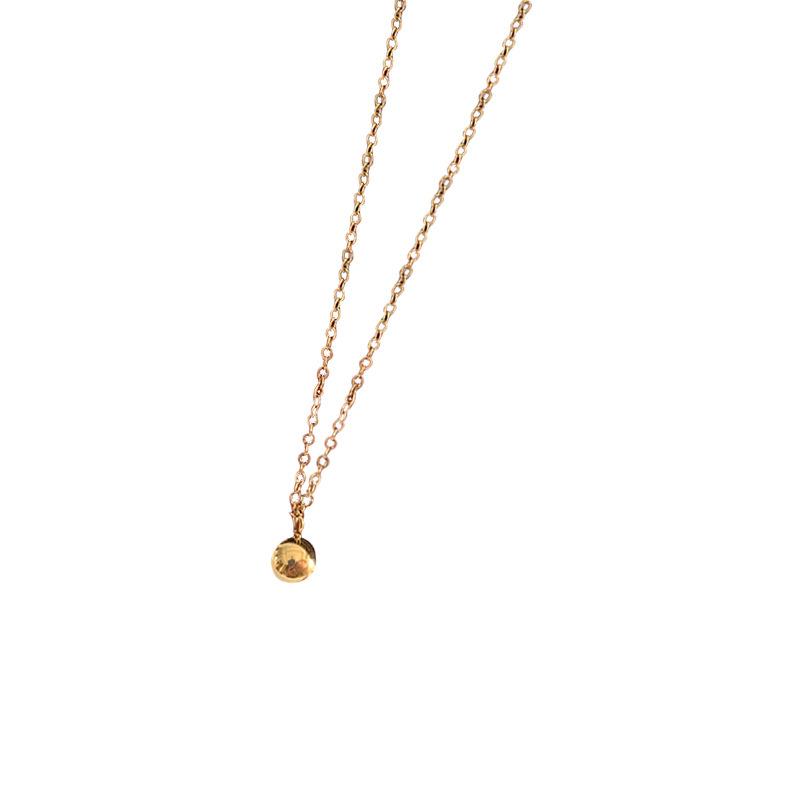 Korean-Japanese 18K Gold-Plated Titanium Steel Clavicle Chain Necklace - Trendy, Simple Pendant for Women