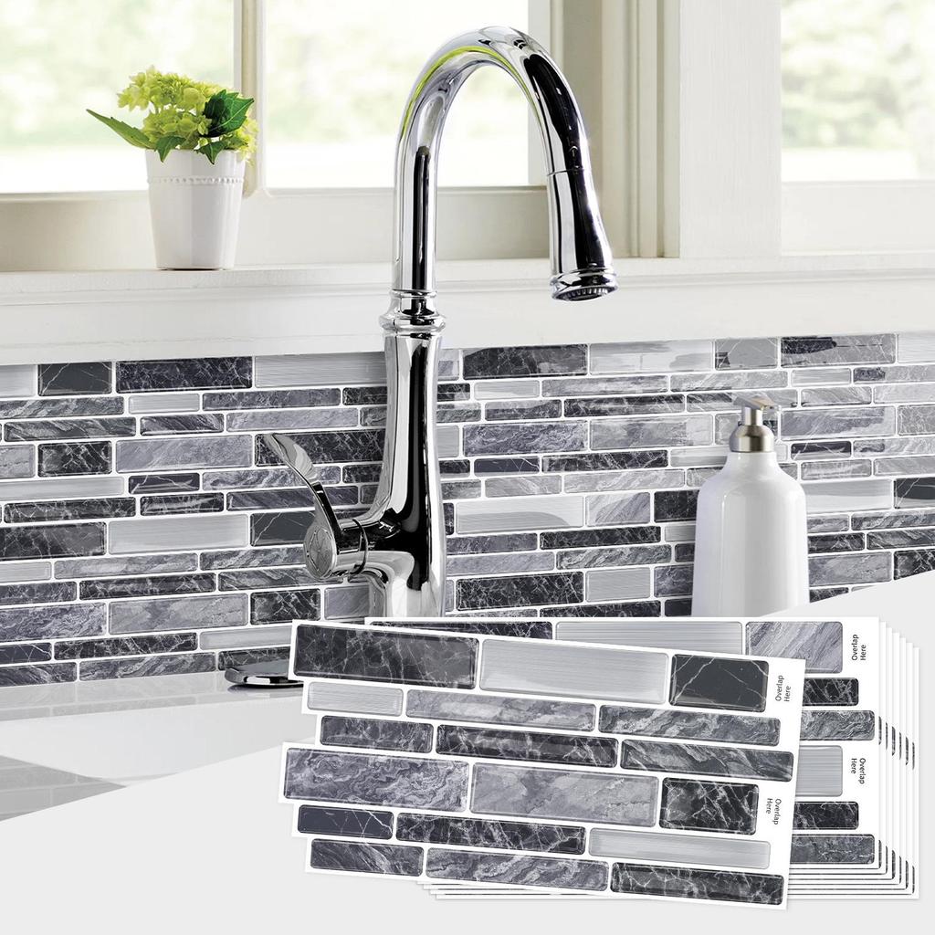 Meiji 3D Epoxy Waterproof Self-Adhesive Wall Sticker for Kitchen & Bathroom Renovation
