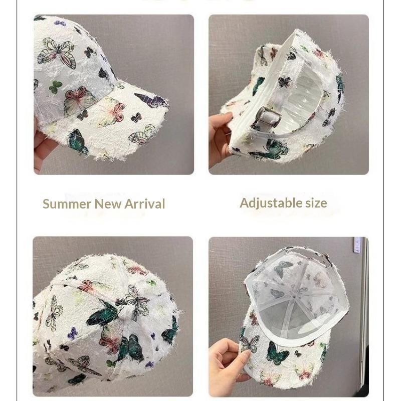 Women's Breathable Butterfly Baseball Cap - Lightweight Sun Visor, Casual UV Protection Hat for Daily Wear