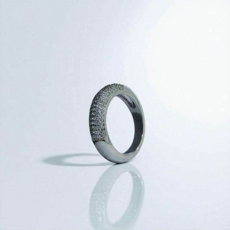 

Retro White Copper Zircon Couple Ring - Versatile, Fashionable, Simple Diamond Texture. Size 24