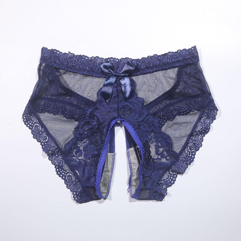 Sexy Lace Open Panties Women's Summer Mood Free Briefs Large Size Bow High Waist Couple Temptation Panties