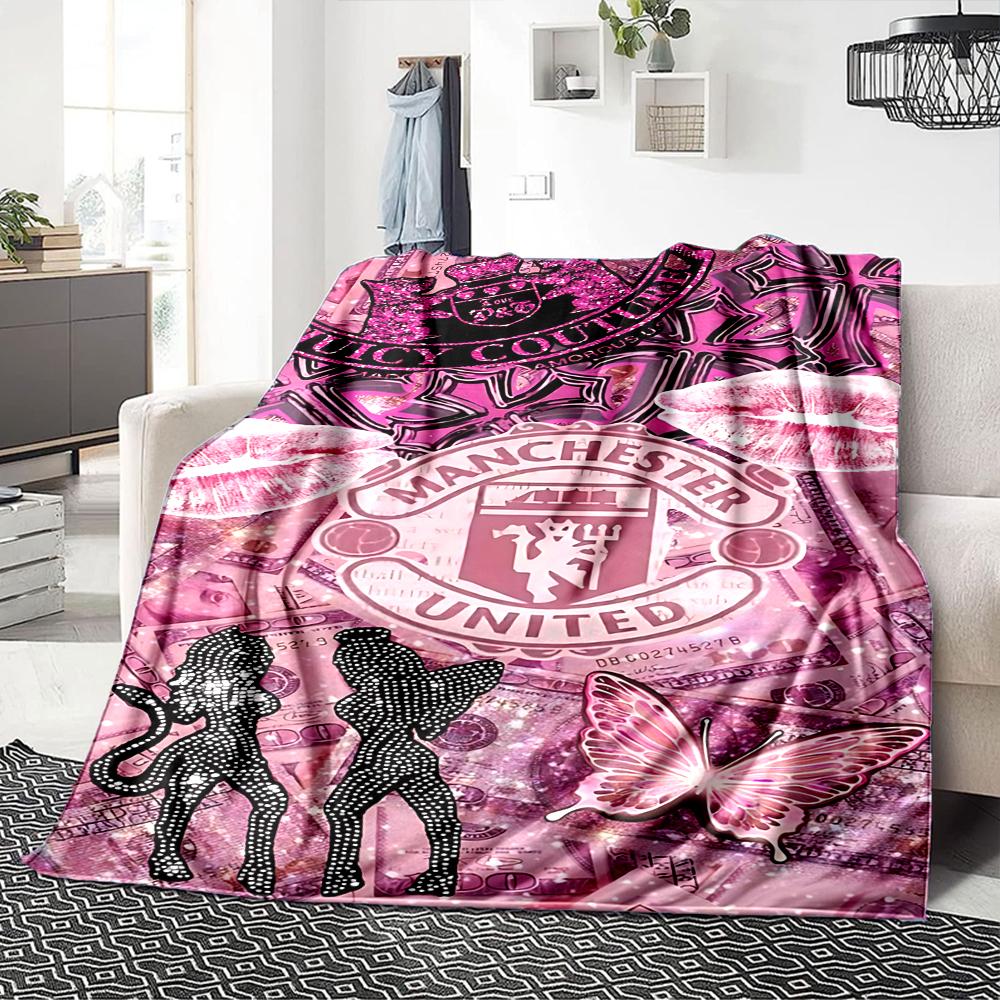 Manchester City Wappen Decken Flanell Bedruckt Atmungsaktiv Warm Überwurfdecke für Zuhause Büro Bettwäsche 0708a9