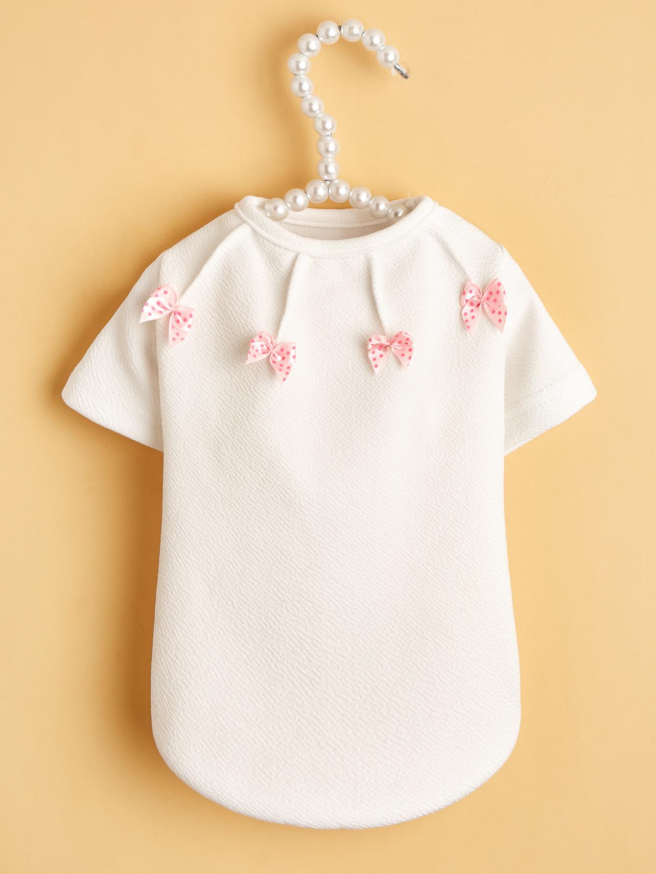 

Cute Dog Clothes,Dog Bowknot T Shirt for Medium Dogs.Dog Clothes for Small Dogs Girl Boy,Puppy.Breathable Soft Dog Costume XS（old） белый