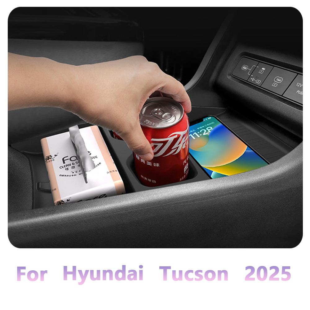 For Hyundai Tucson NX4 2025 Car Center Console Organizer Tray Layered Storage Box Armrest Organizer Box TPE Accessories