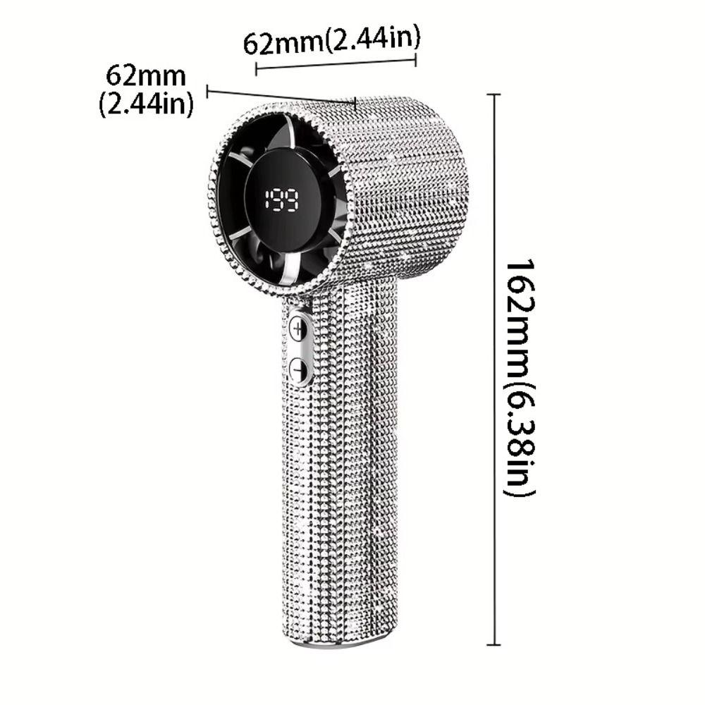 LED Powered Mini Portable Fan Small Size USB Rechargeable Mini Fan  Display Use