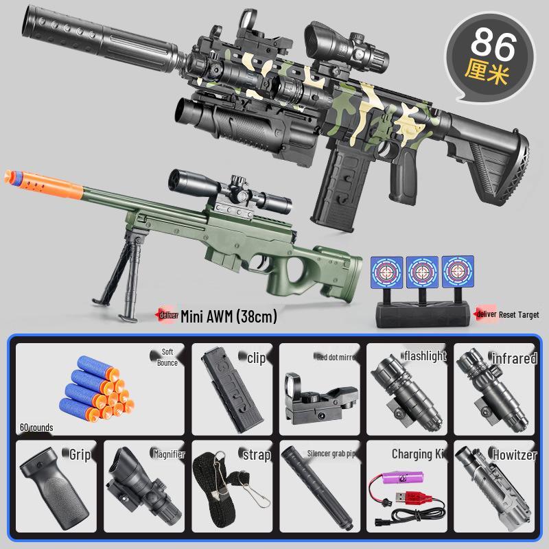 Electric Soft Bullet Gun - M416 Sniper Rifle Toy for Kids